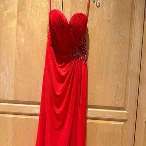 Women's Red Formal Long Dress. Size 0